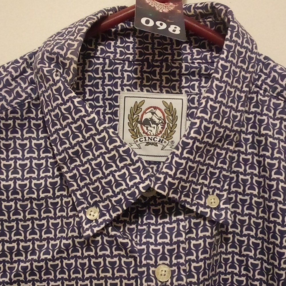 Cinch Dark Navy Blue Long Sleeve Button Up Shirt - Size Large - Picture 5 of 9